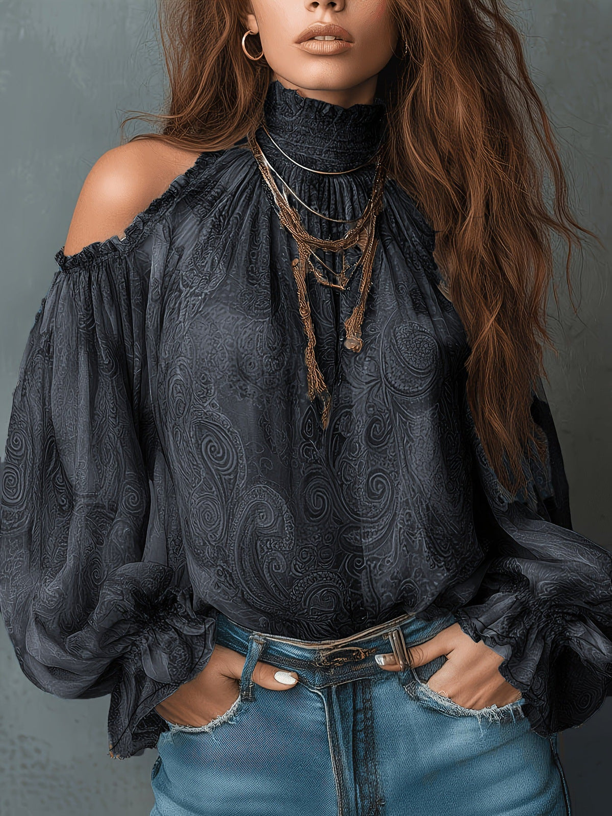 Damenbluse mit Off-Shoulder-Design und lässigem Schnitt - 8 - Annoboutique