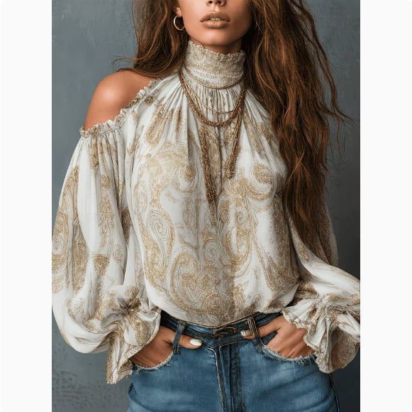 Damenbluse mit Off-Shoulder-Design und lässigem Schnitt - 11 - Annoboutique