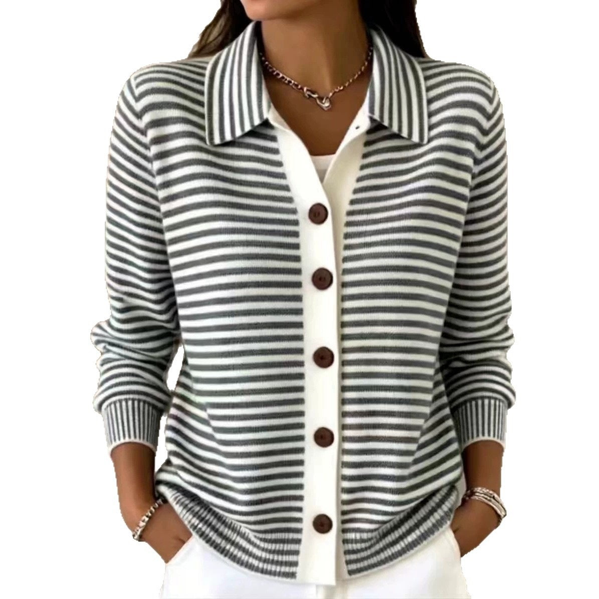 Damen Cardigan in Relaxed Passform mit Knopfverschluss - 1 - Annoboutique