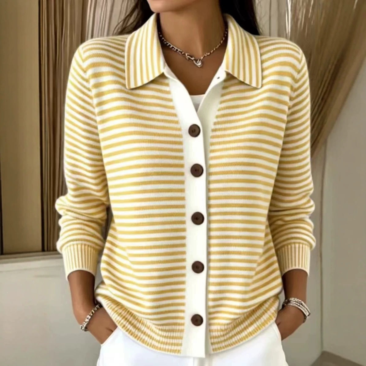 Damen Cardigan in Relaxed Passform mit Knopfverschluss - 9 - Annoboutique