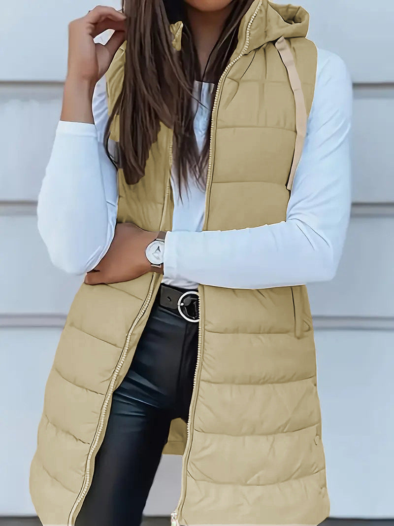 Stilvolle Damenweste im Slim-Fit-Design mit Kapuze und nützlichen Taschen - 7 - Annoboutique