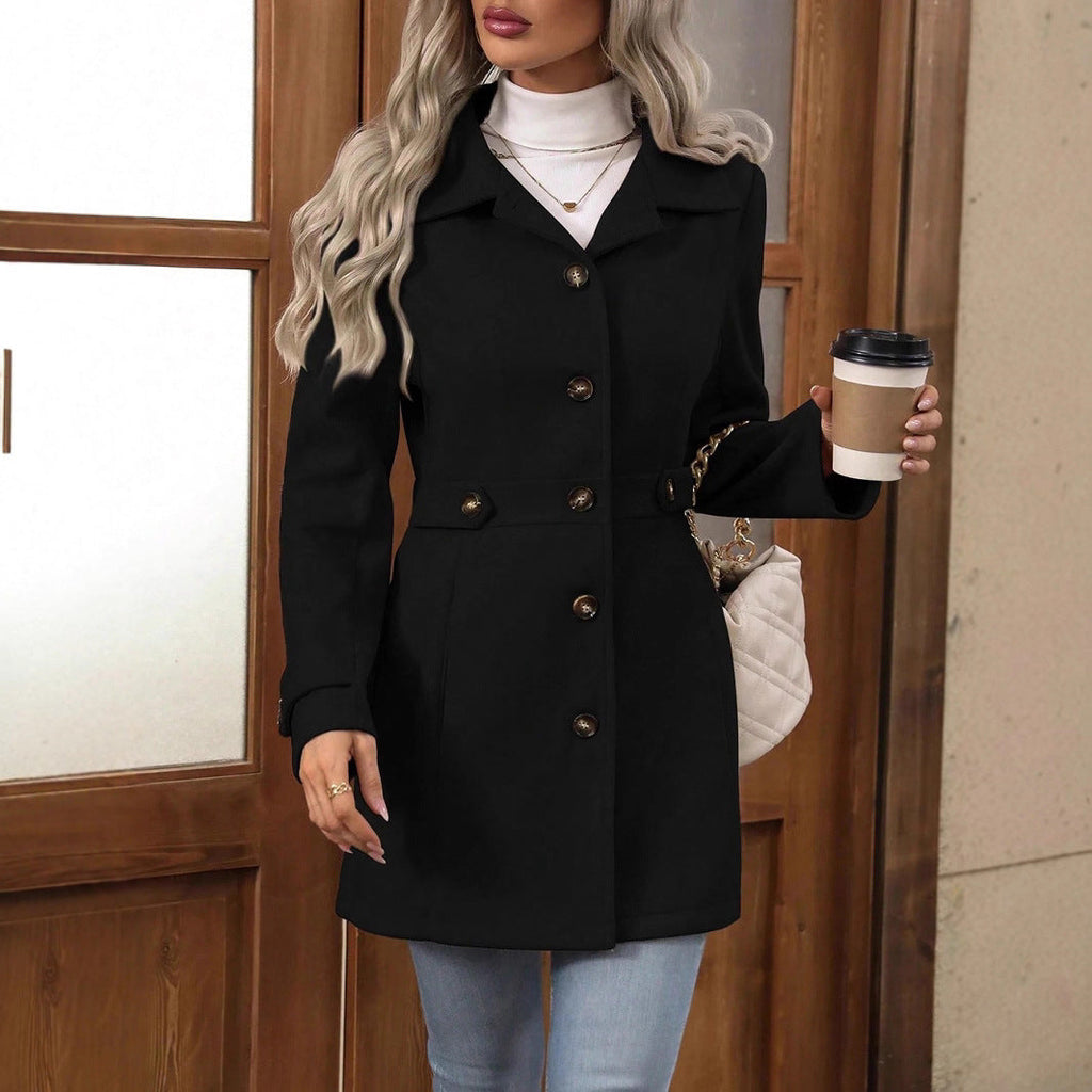 Modischer Damenmantel mit Knopfverschluss im Regular Fit - 5 - Annoboutique