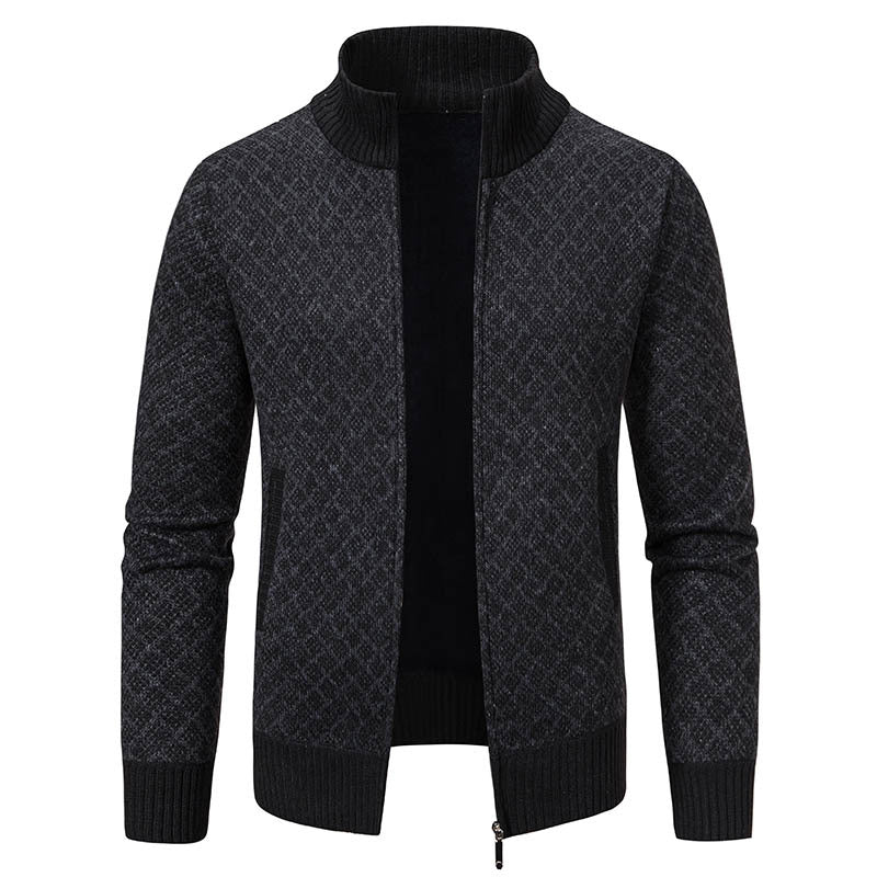 Herren Cardigan im modernen Slim Fit mit Stehkragen und Reißverschluss - 9 - Annoboutique