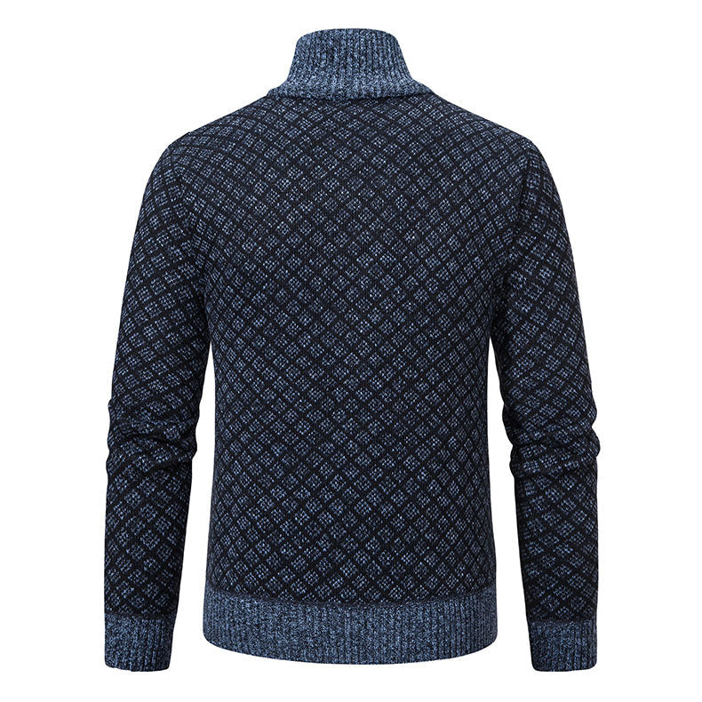 Herren Cardigan im modernen Slim Fit mit Stehkragen und Reißverschluss - 12 - Annoboutique