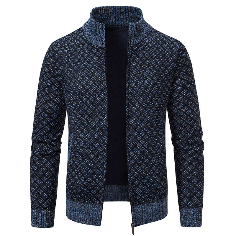 Herren Cardigan im modernen Slim Fit mit Stehkragen und Reißverschluss - 15 - Annoboutique