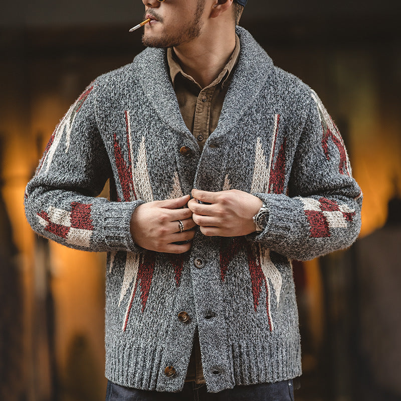 Herren-Cardigan mit modischem Reverskragen - 2 - Annoboutique