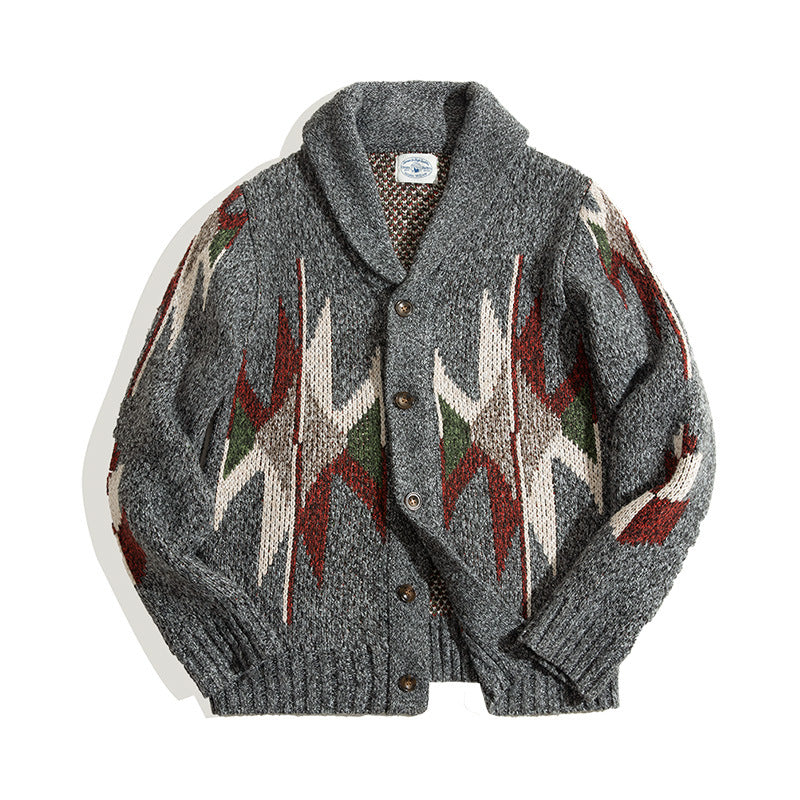 Herren-Cardigan mit modischem Reverskragen - 4 - Annoboutique
