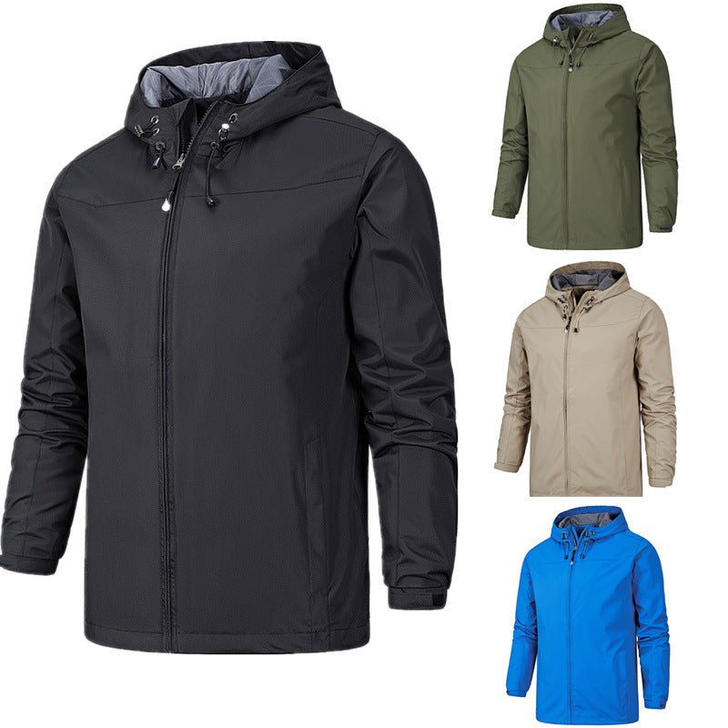 Herrenjacke für Bergsteiger im lässigen Schnitt mit verstellbarer Kapuze - 4 - Annoboutique