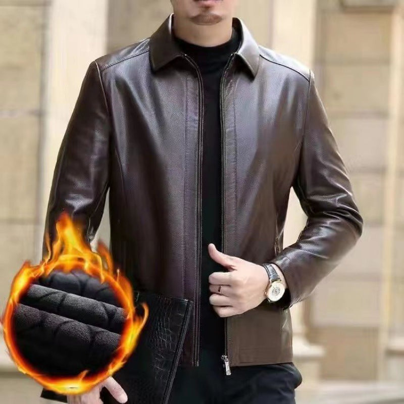 Herren Lederjacke mit modernem Stehkragen - 2 - Annoboutique