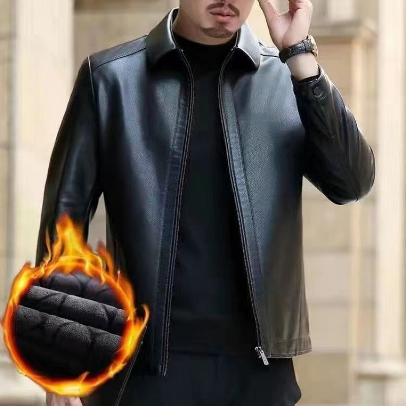 Herren Lederjacke mit modernem Stehkragen - 6 - Annoboutique