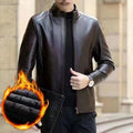 Herren Lederjacke mit modernem Stehkragen - 8 - Annoboutique