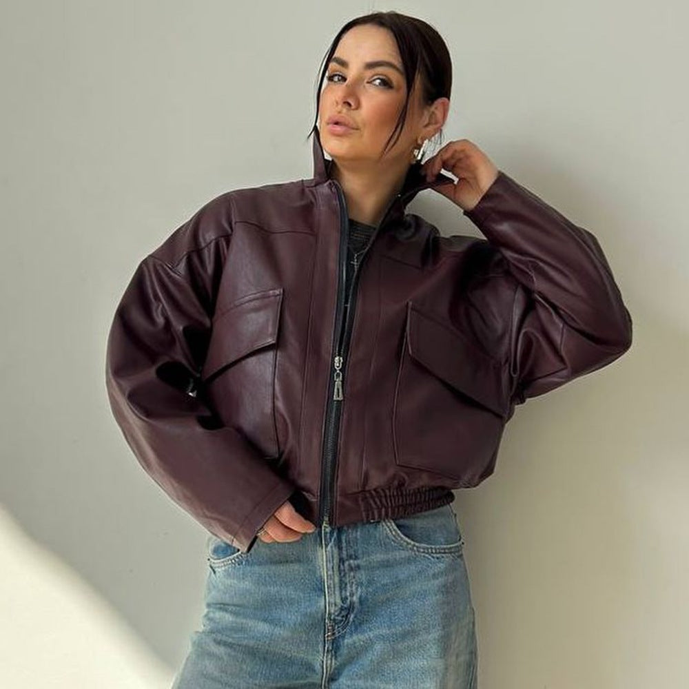 Damen Bomberjacke mit Lässiger Passform und Reißverschluss - 2 - Annoboutique