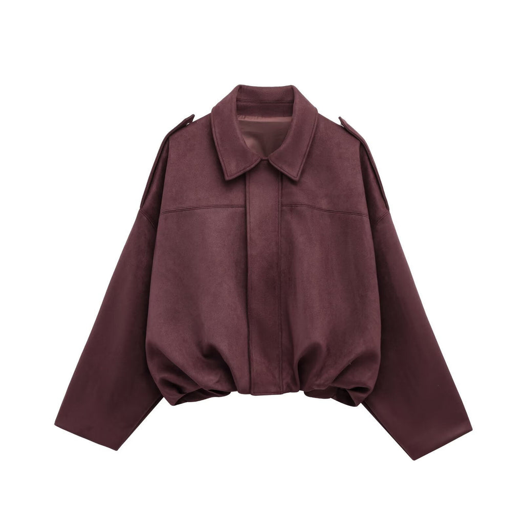 Modische Damen Bomberjacke mit Fledermausärmeln und aktuellem Design - 2 - Annoboutique