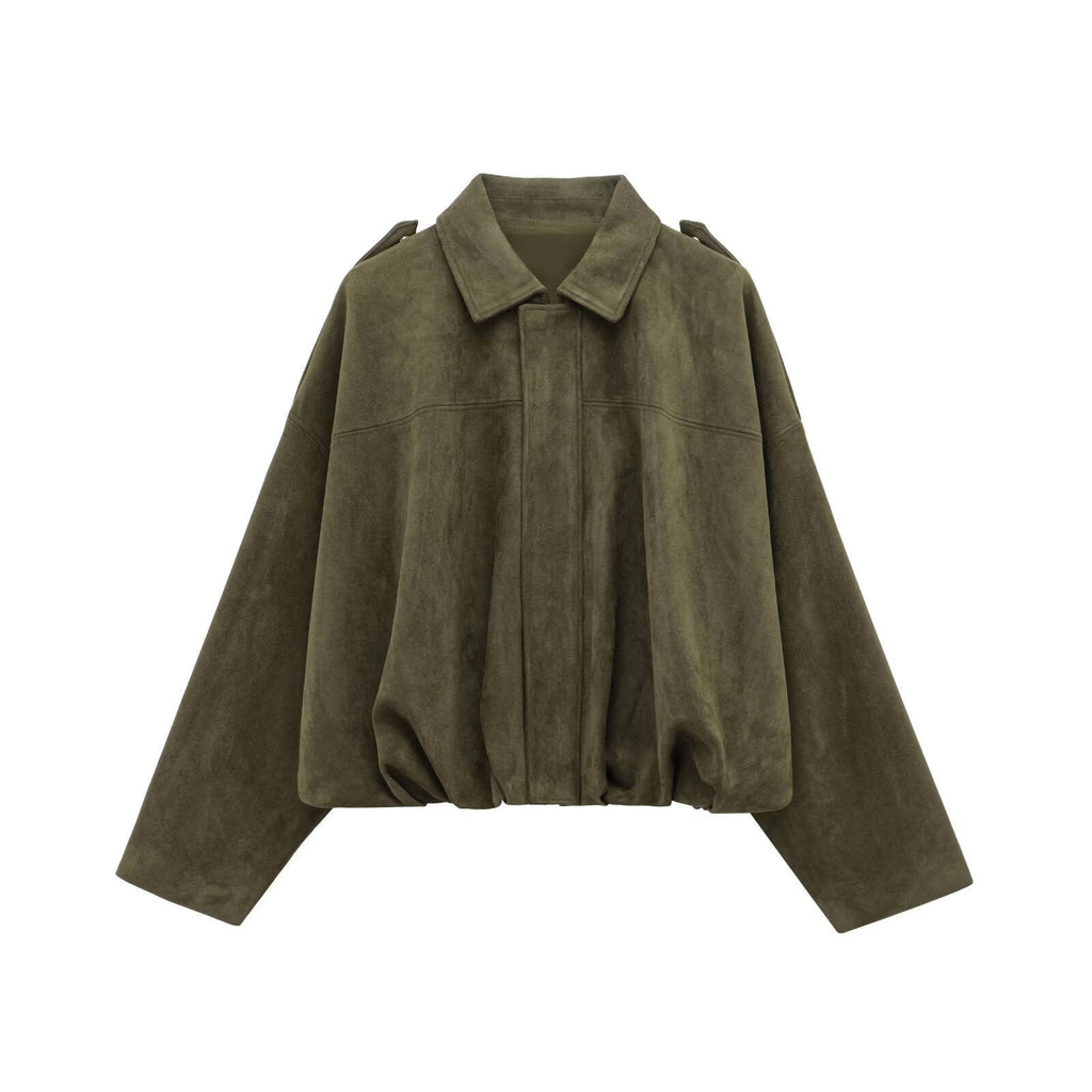 Modische Damen Bomberjacke mit Fledermausärmeln und aktuellem Design - 7 - Annoboutique