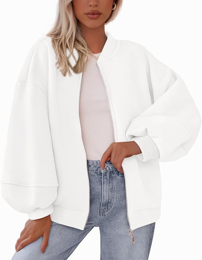 Lässige Damen Bomberjacke mit Reißverschluss und großzügigen Ärmeln - 8 - Annoboutique
