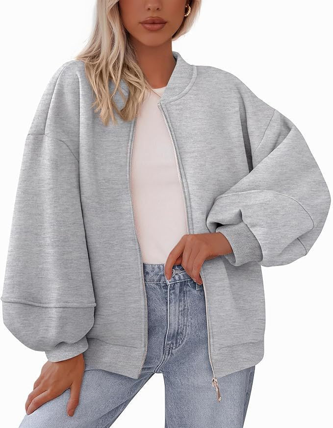 Lässige Damen Bomberjacke mit Reißverschluss und großzügigen Ärmeln - 9 - Annoboutique
