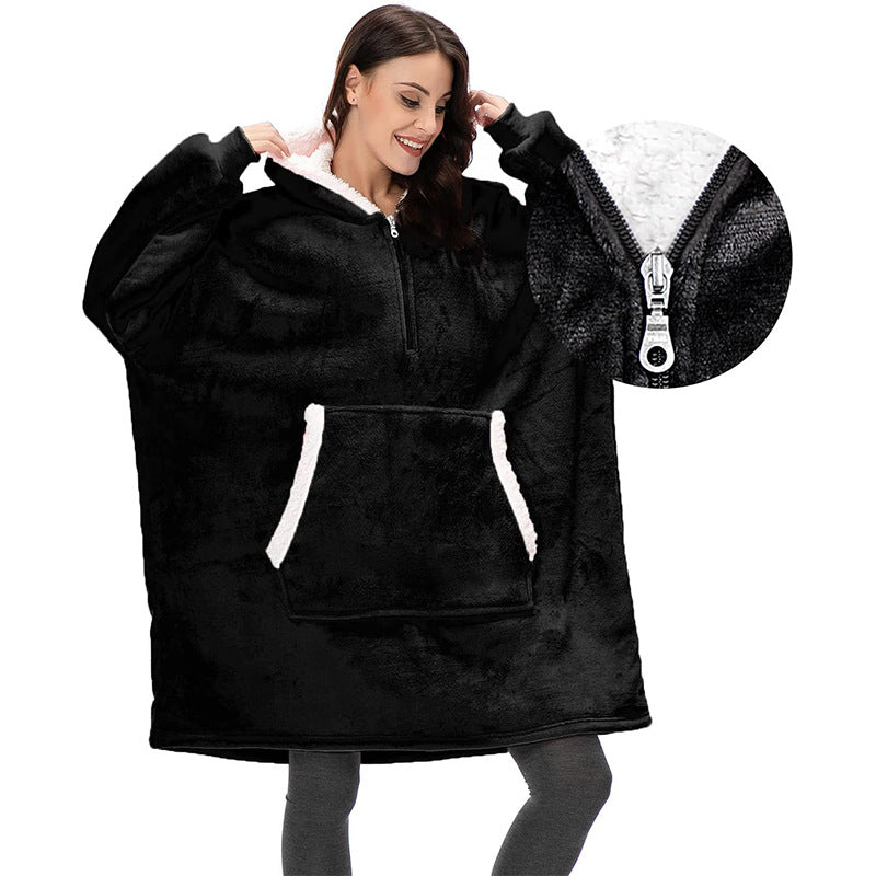 Damen Kapuzenpullover mit halbem Reißverschluss für gemütliche Momente - 2 - Annoboutique