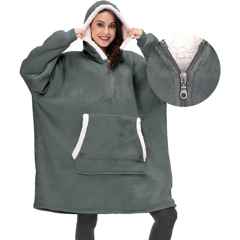 Damen Kapuzenpullover mit halbem Reißverschluss für gemütliche Momente - 6 - Annoboutique