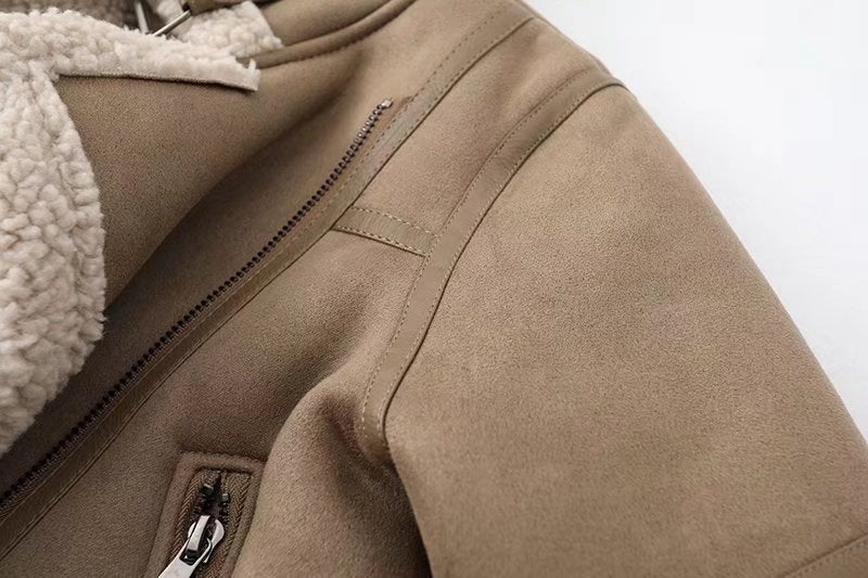 Stylische Motorradjacke für Damen mit modernem Kunstfellkragen - 3 - Annoboutique