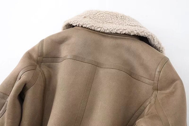 Stylische Motorradjacke für Damen mit modernem Kunstfellkragen - 4 - Annoboutique