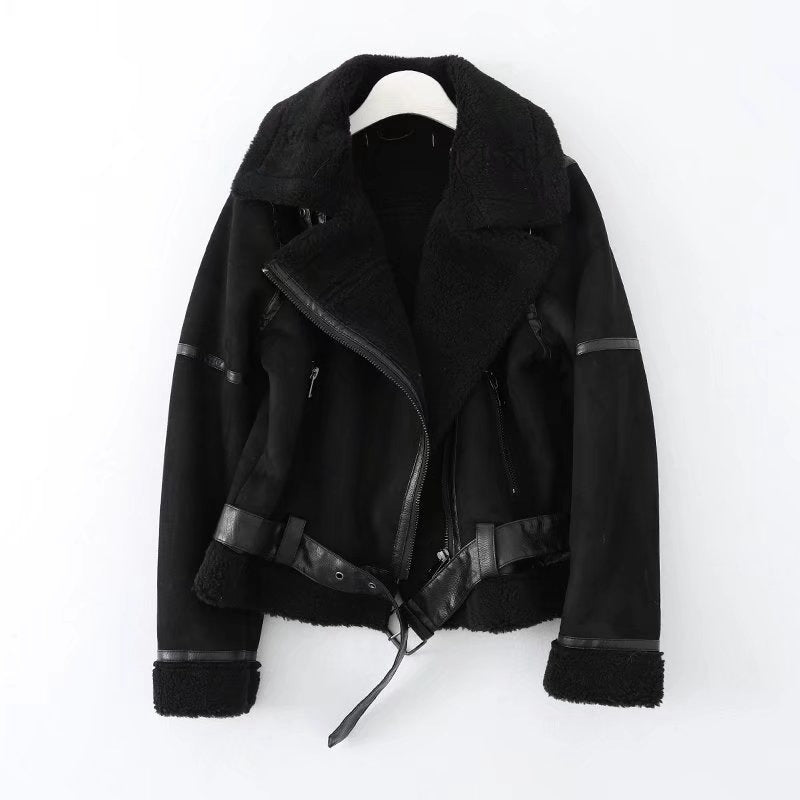 Stylische Motorradjacke für Damen mit modernem Kunstfellkragen - 13 - Annoboutique