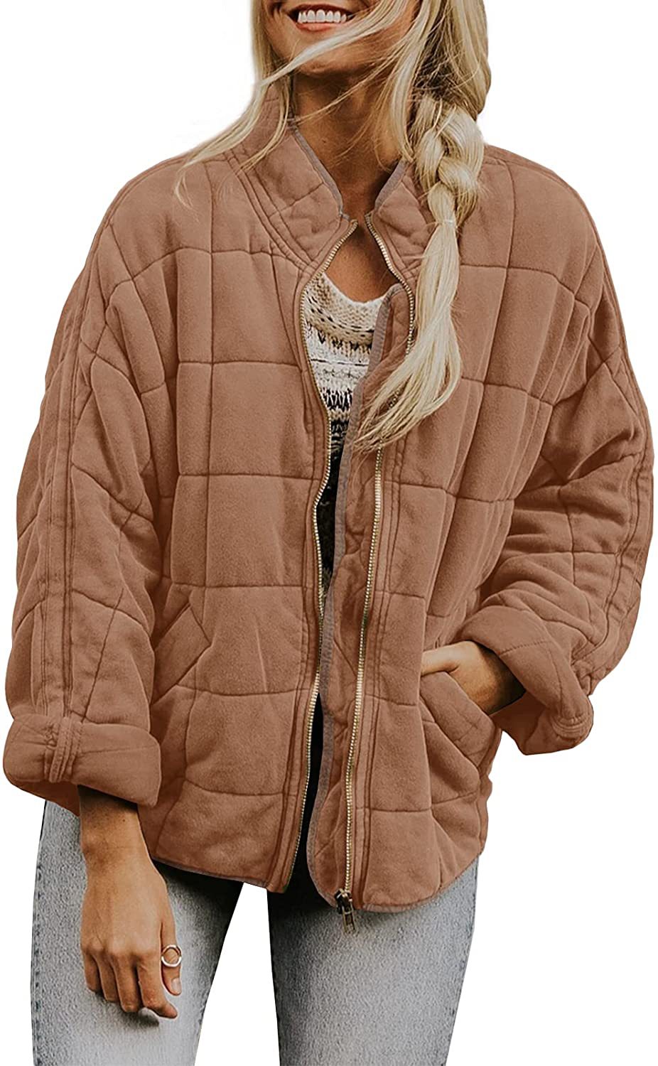 Damenjacke mit modernem Stehkragen und praktischen Taschen für die Freizeit - 3 - Annoboutique