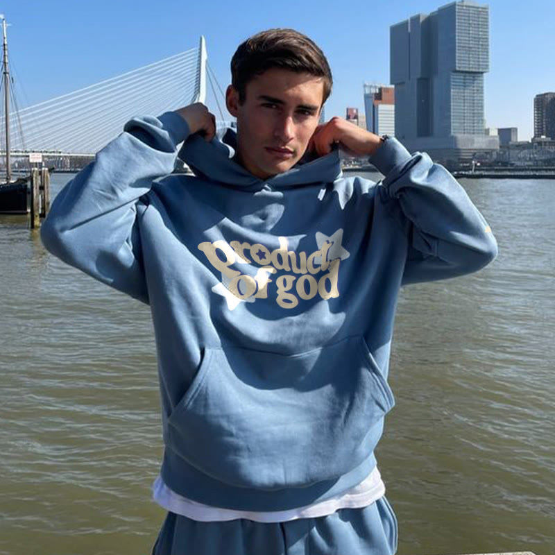 Modischer Herren Kapuzenpullover mit auffälligem Grafikelement - 1 - Annoboutique