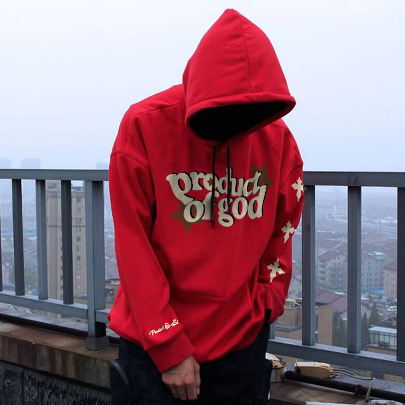 Modischer Herren Kapuzenpullover mit auffälligem Grafikelement - 2 - Annoboutique