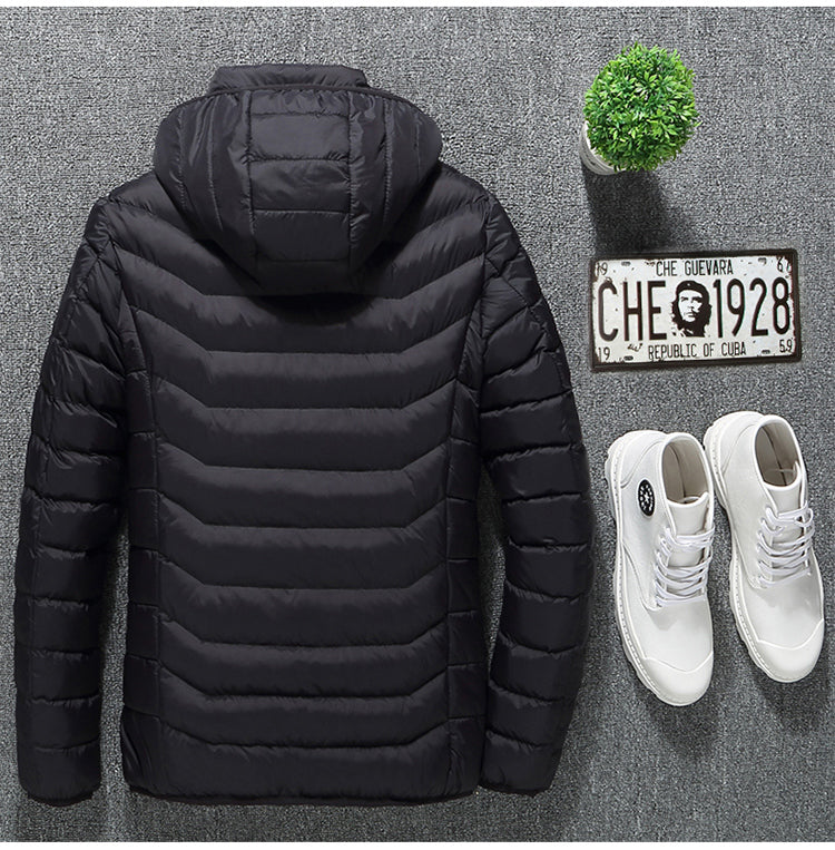 Wärmejacke für Herren mit Abnehmbarer Kapuze und Leichtgewicht Design - 5 - Annoboutique