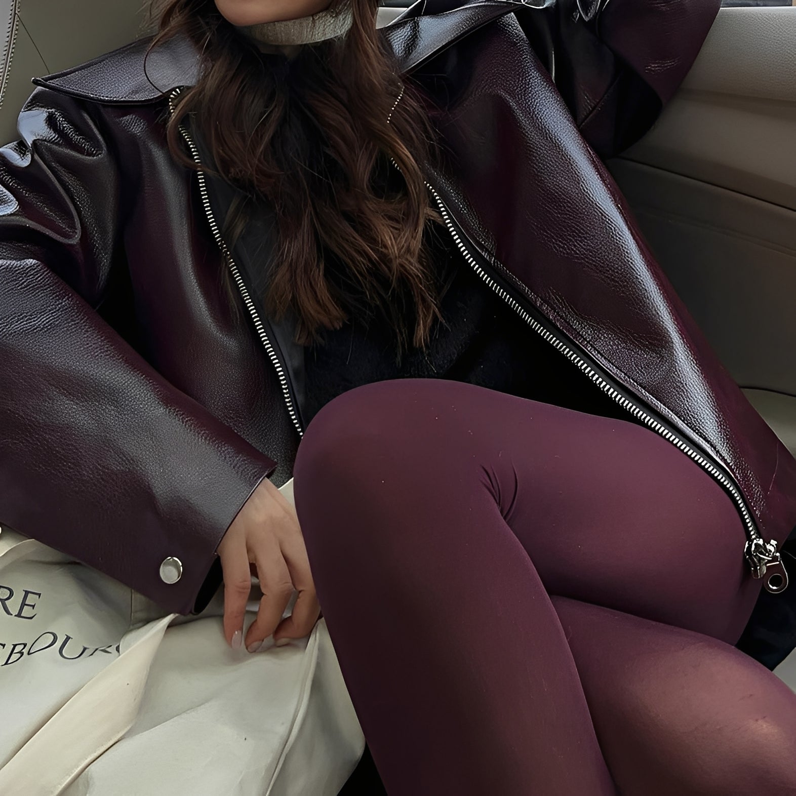 Camila – Damen Oversize Lederjacke