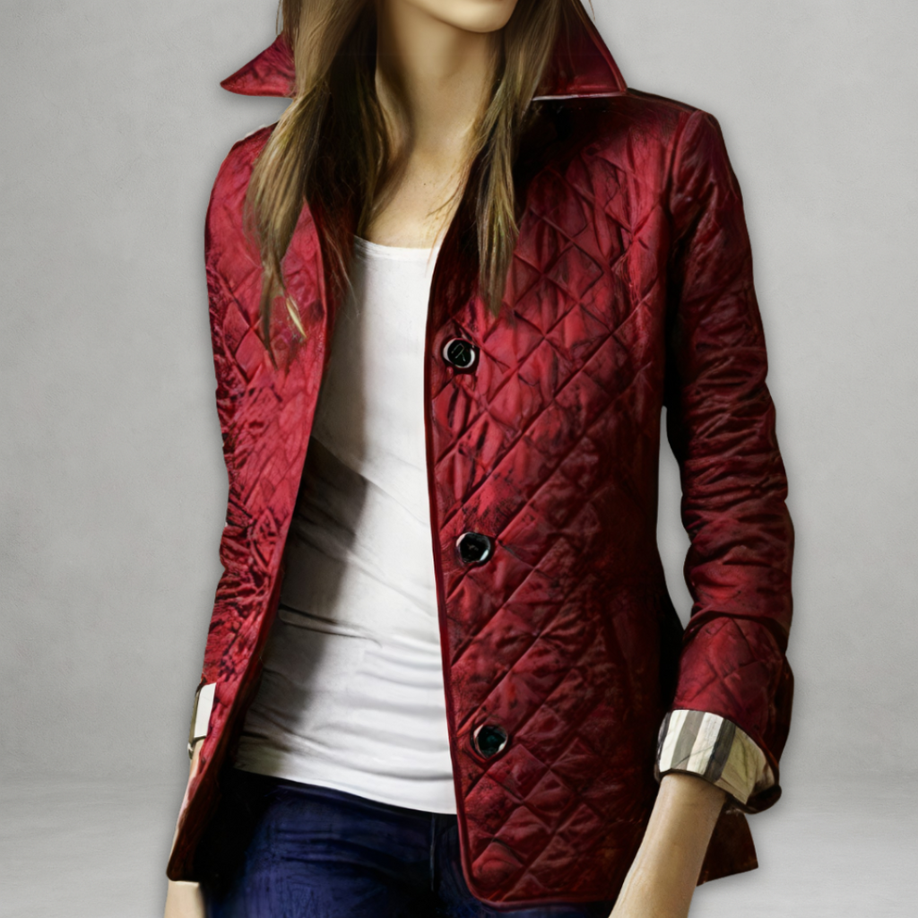 Lidia – Gestepfte Damen Übergangsjacke mit Taillenriegel