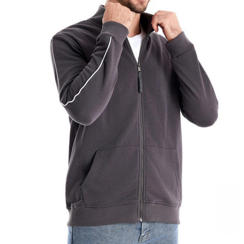 Ethan – Minimalistische Herren Zip-Sweatjacke mit Stehkragen