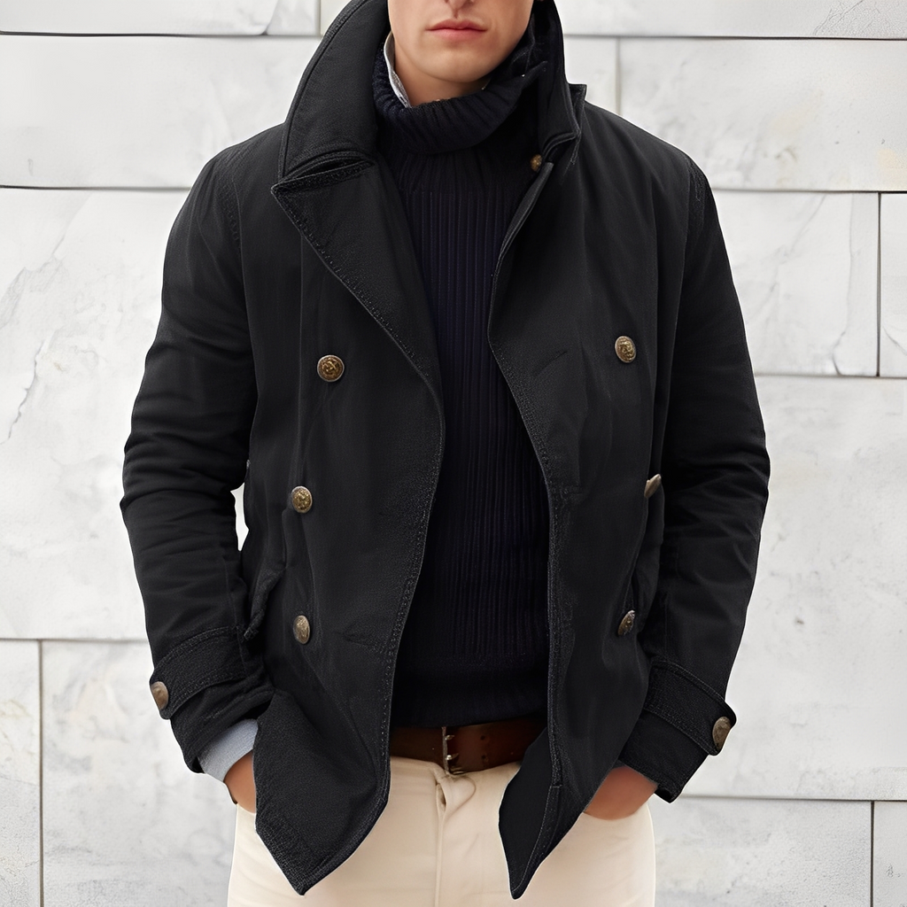 James – Strukturierte Herren Übergangsjacke mit Stehkragen