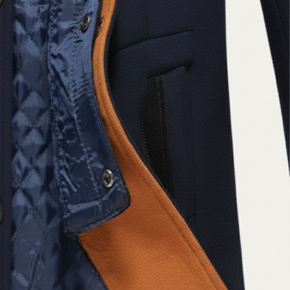 Lucas – Strukturierter Herren Wintermantel mit Stehkragen