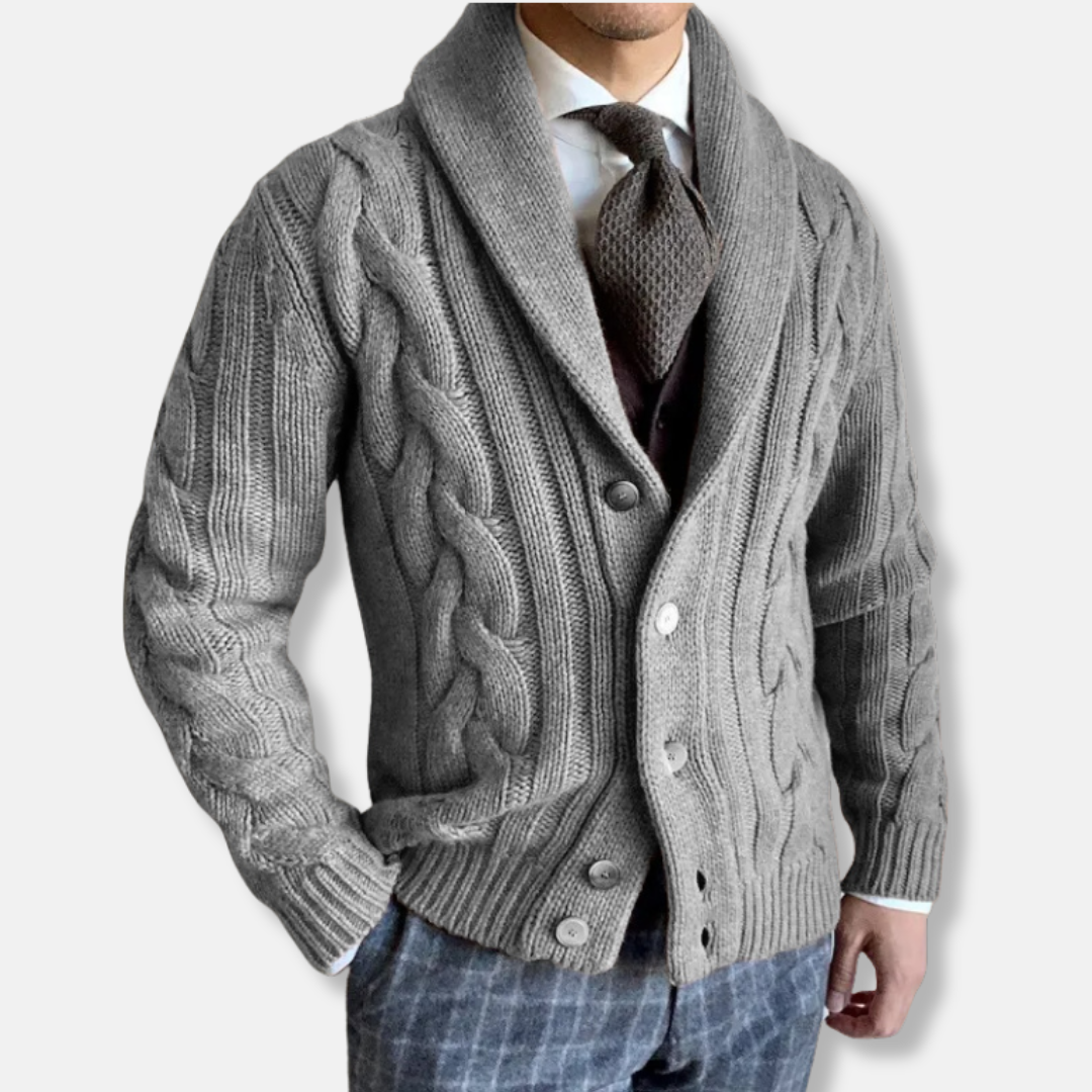 Lucas – Herren Strickjacke Mit Schalkragen
