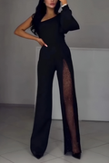 Natalia – Eleganter Einarm-Jumpsuit mit Pailletten-Detail