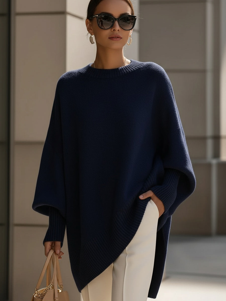 Elena – Elegantes Oversize-Strickponcho Damenoberteil