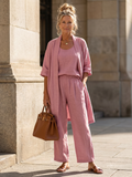 Damen Zweiteiliges Outfit mit lässigem Oberteil und bequemen Hosen - J&B - 1 - Annoboutique