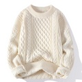 Lena - Damen wollen  Strickpullover mit Zopfmuster