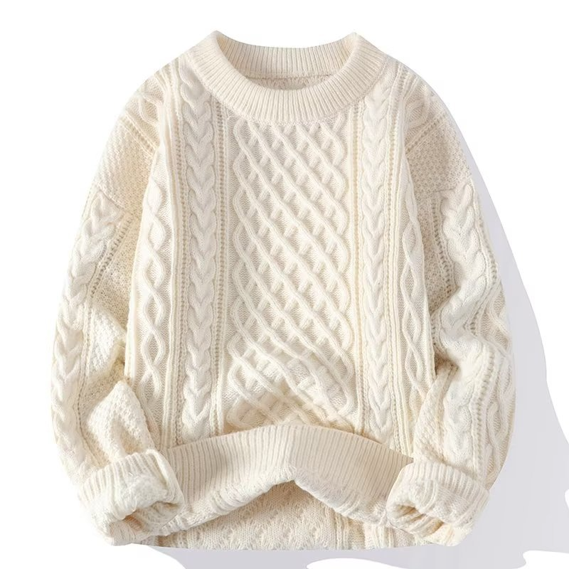 Lena - Damen wollen  Strickpullover mit Zopfmuster