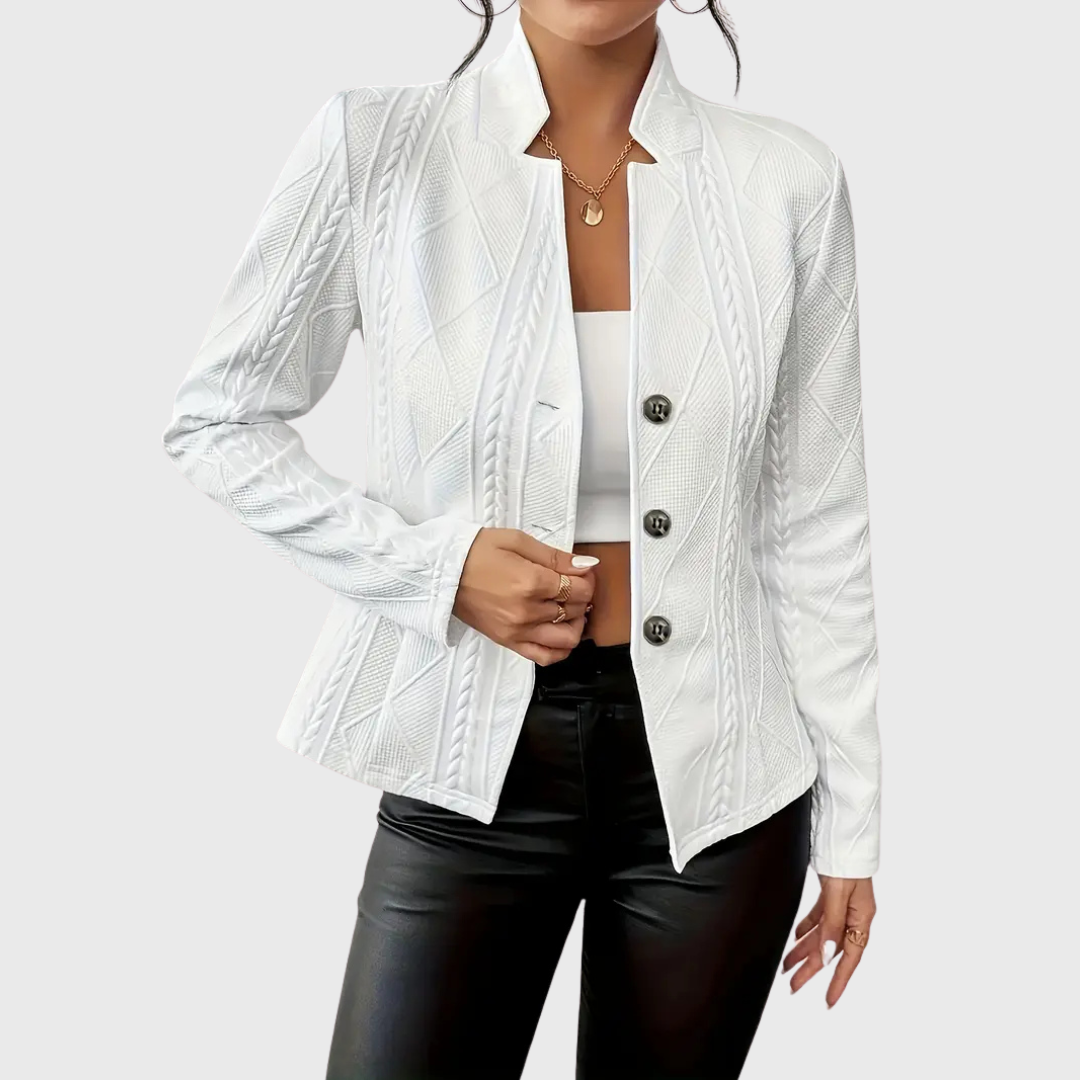 Sofía – Stilvolle Strick Damenjacke mit Knopfleiste