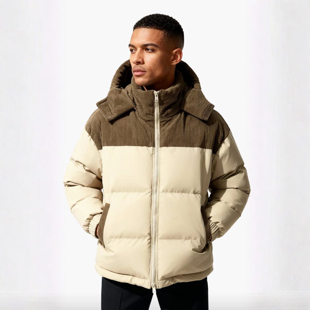 Álvaro – Modische Stepp Herren Winterjacke mit Kapuze