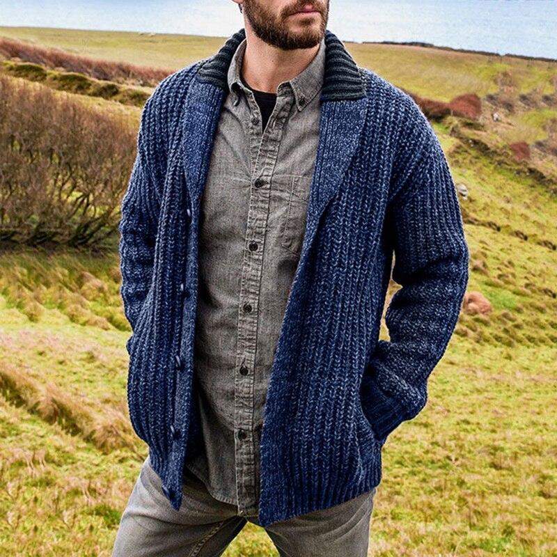 James – Grob gestrickte Herren Strickjacke