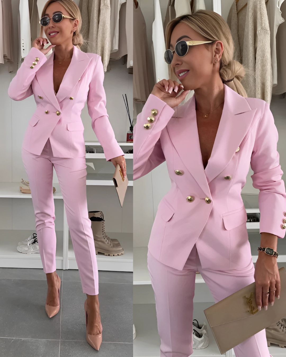 Blazer Damen mit tailliertem Schnitt und dekorativen Knöpfen | A&B - 5 - Annoboutique