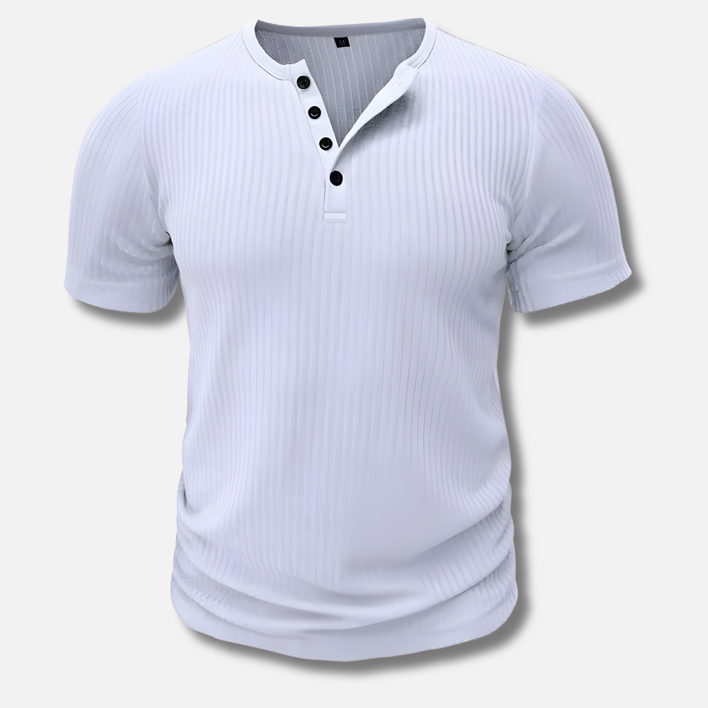 David – Ribbed Henley Shirt - Image 1