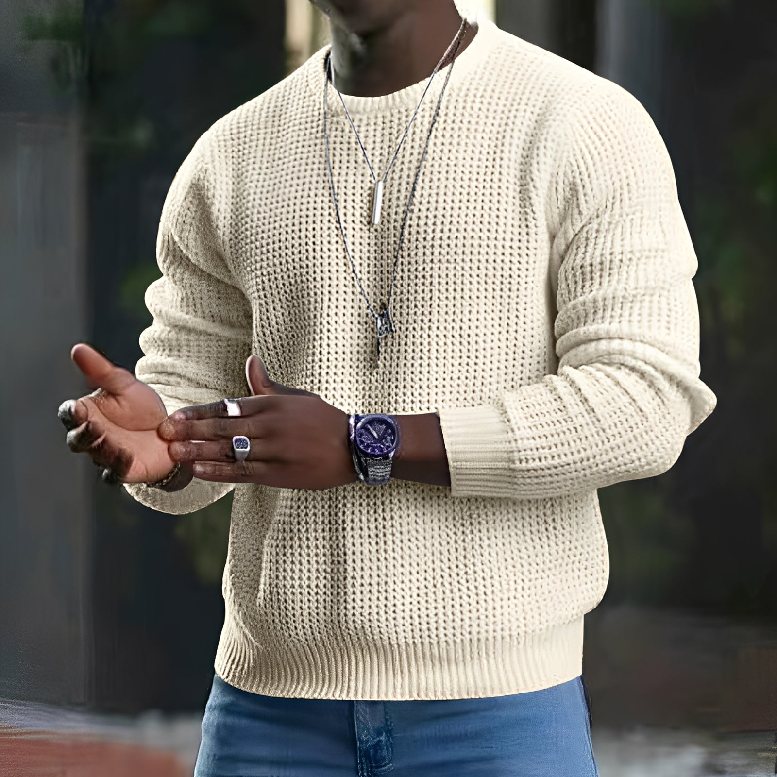 Lennart – Strickpullover mit Strukturmuster für Herren