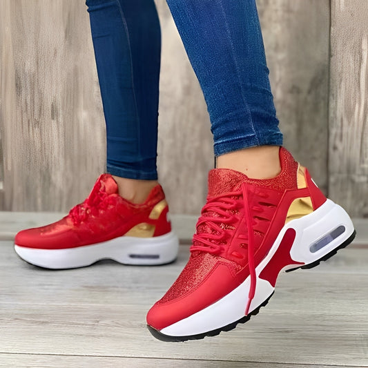 Nayla - Damen Sneaker mit dicker Sohle und edlen Details