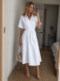 Damen Hemdkleid mit floralem Lochmuster und tailliertem Gürtel - J&B - 1 - Annoboutique