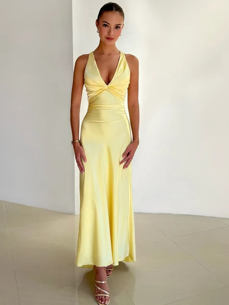 Ana – Elegantes ärmelloses Damen Maxikleid