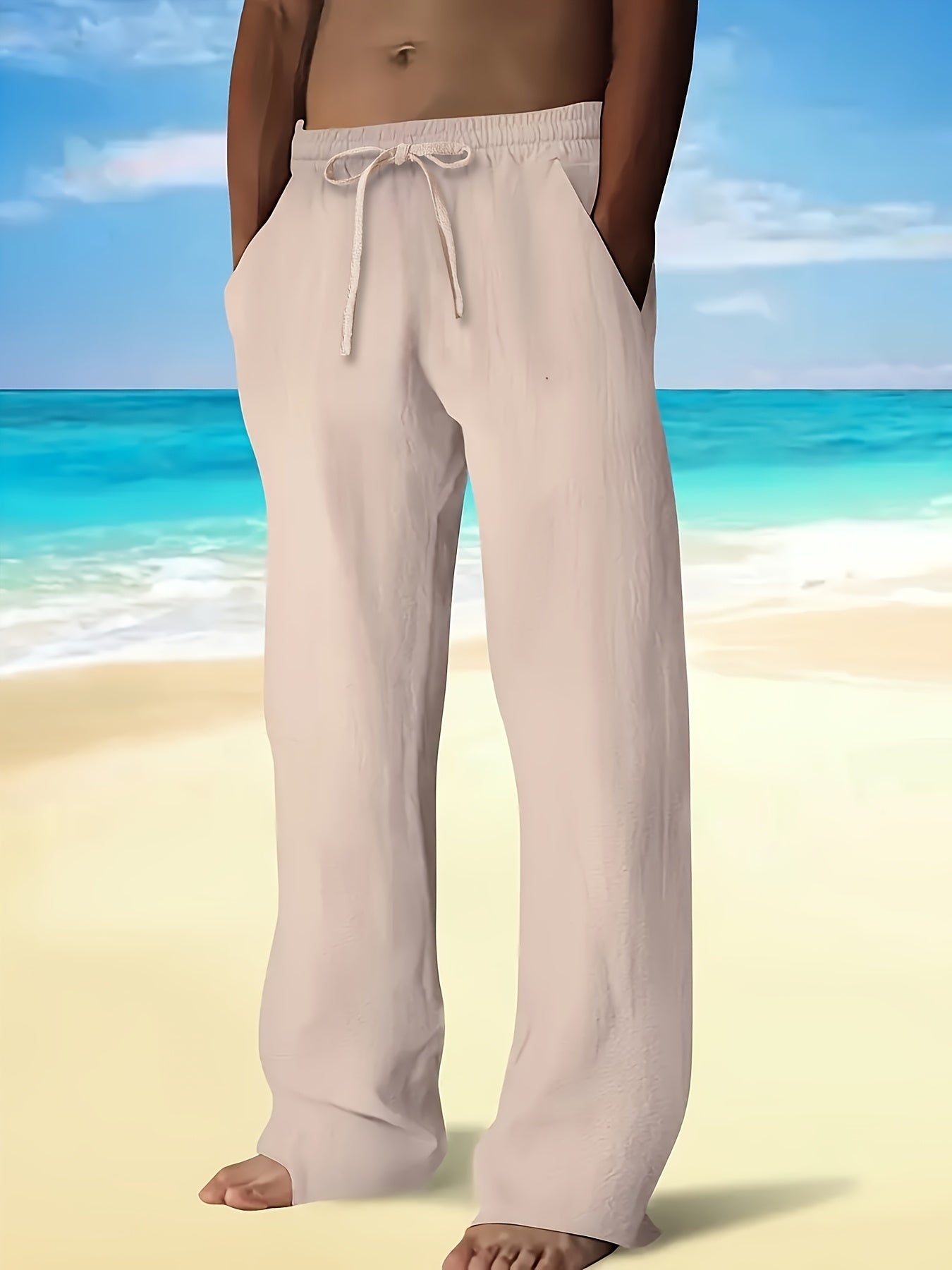 Finn – Lässige Leinen Strandhose Mit Kordelzug